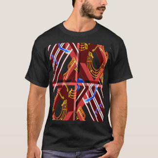 T-shirt Musique Merveilleuse Été Bleu Vibes Géométrique Ro