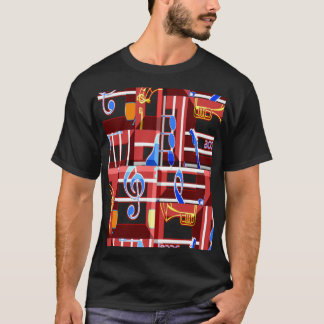T-shirt Musique Merveilleuse Été Bleu Vibes Géométrique Ro