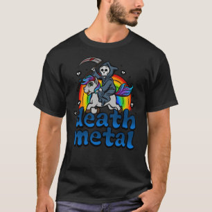 T-shirt Musique Métal Mort Unicorne Pony Arc-en-ciel Rose 