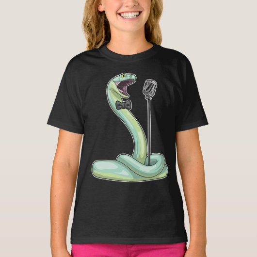 T-shirt Musique Microphone de chanteur serpent (Devant)