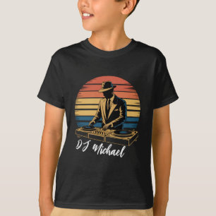 T-shirt Musique moderne DJ Mixer Retro Nom personnalisé