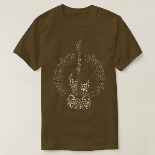 T-shirt Musique Note Guitare Cool Design musical844 (Design devant)