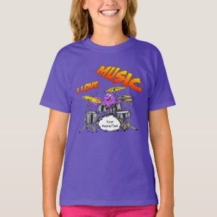 T-shirt Musique Octopus Personnalisable Purple Kids T-shir