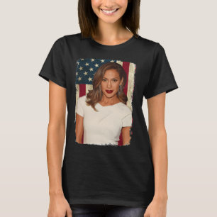 T-shirt Musique Rétro Vintage Drapeau Américain Diva Jenif