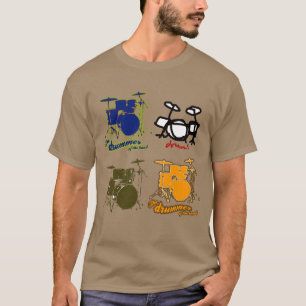 T-shirt musique rock batteur cool