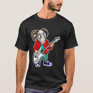 T-shirt Musique Rock Rétro à la Guitare de Chèvre Mignonne