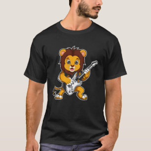 T-shirt Musique Rock Rétro à la Guitare de Lion Mignon
