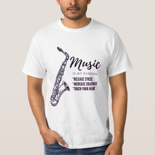 T-shirt Musique, saxophone (Devant)