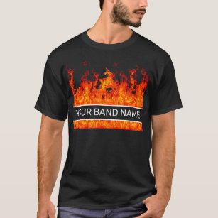 T-shirt Musique sur mesure T Rock et Roll Merc Flames Fire