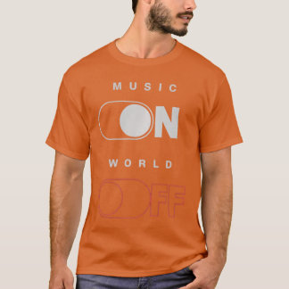 T-shirt Musique sur monde éteint pour les amateurs de musi