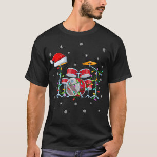 T-shirt Musique tambour Éclairage de Noël Correspondant Ta