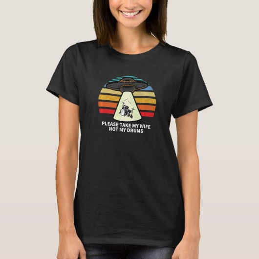 T-shirt Musique tambour Ufo Alien Abduction Femme Pas Tamb (Devant)