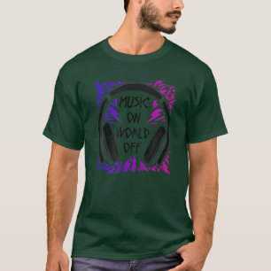 T-shirt Musique tendance sur World Off Retro Headphone Pos