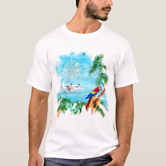 T-shirt Musique tropicale de plage (Devant)