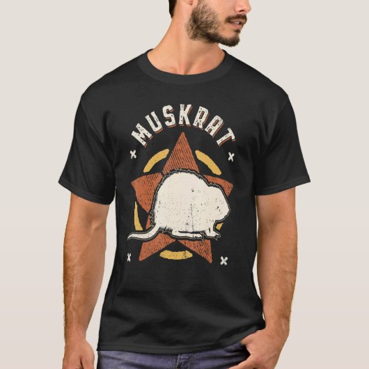 T-shirt Muskrat Vintage Retro Classic Animal (Devant)