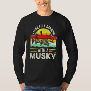 T-shirt Musky Fish Gag Muskie Fishing Retro Pêcheur Papa