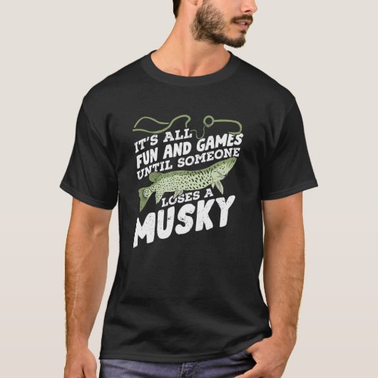 T-shirt Musky Fishing Design for a Fisherman (Devant)