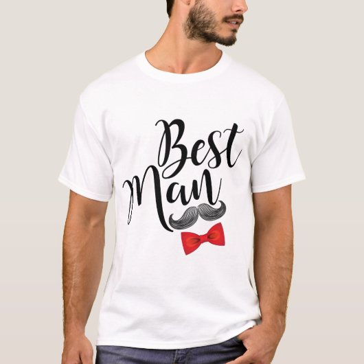 T-shirt Mustache Best Man (Devant)