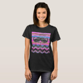 T-shirt Mustache Chevron Bois moderne #2 (Devant entier)