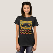 T-shirt Mustache Chevron Bois moderne #3 (Devant entier)