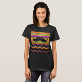 T-shirt Mustache Chevron Bois moderne #4 (Devant entier)