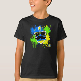T-shirt Mustache Dreidel - Chemise noire