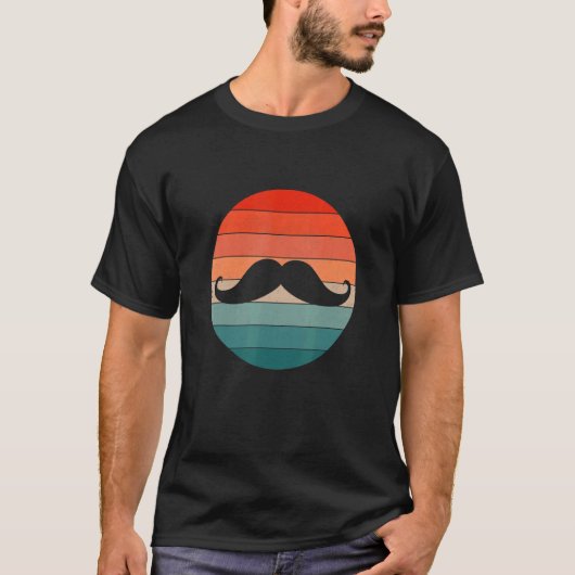 T-shirt Mustache Retro Style Vintage (Devant)
