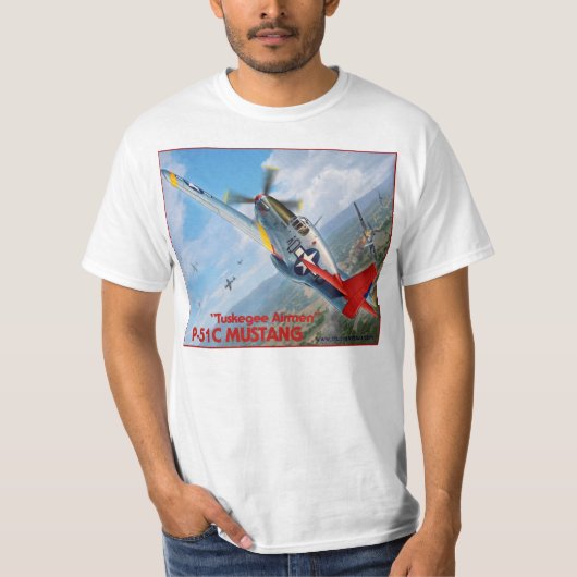 T-shirt Mustang des aviateurs P-51 de Tuskegee (Devant)
