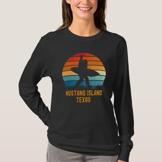 T-shirt Mustang Island Texas Sasquatch Souvenir (Devant)