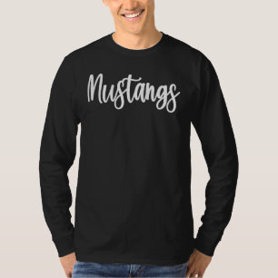T-shirt Mustangs School Spirit Équipe Mascotte Jeu Nuit