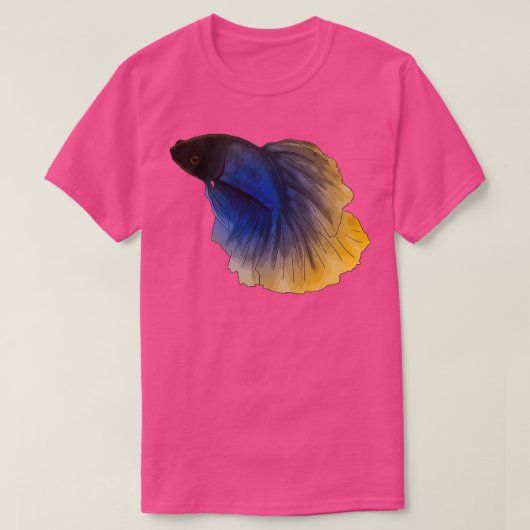 T-shirt mustard gas blue yellow betta (Design devant)