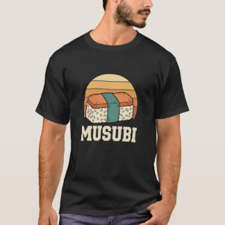 T-shirt Musubi Hawaiian Musubi Rétro Sunset Sushi Riz Snac