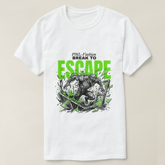 T-shirt Mutant ÉCHAPPÉE| Graphisme d'horreur Sci-Fi (Design devant)