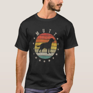 T-shirt Mutt Paw Vintage Retro Papa Maman Femme Pet
