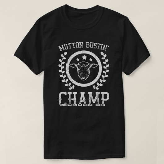 T-shirt Mutton Bustin Champ Rodeo (Design devant)
