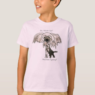 T-shirt Mutts Up ? Chemise enfant chien caricaturé chinois