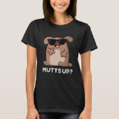 T-shirt Mutup Funny Doggie Pun Dark BG (Devant)
