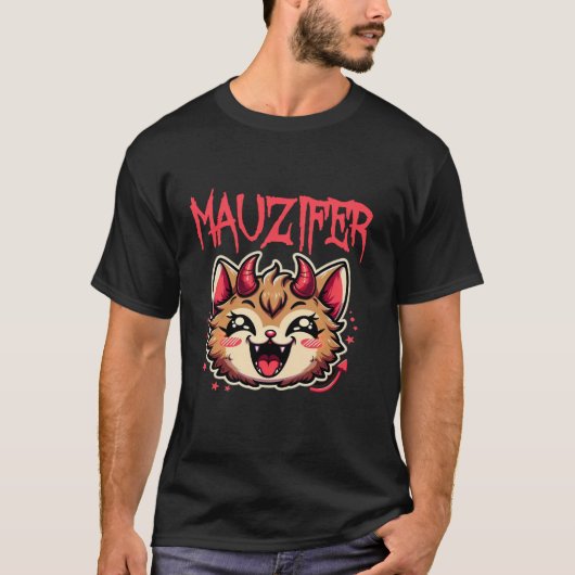 T-shirt Muzifer Chat Kitten Lucifer Devil Little Devil Luc (Devant)