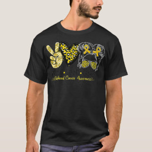 T-shirt mWpp Leopard Peace Love Cure Childhood Cancer Awar