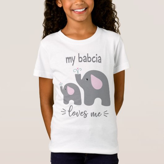 T-Shirt My Babcia Love Me - Chemise éléphante pour enfants (Devant)