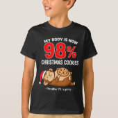 T-shirt My Body Is 98% Christmas Cookies Funny Monkey Paja (Devant)