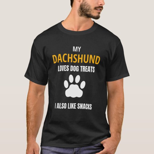 T-shirt My Dachshund Loves Chien Traite Snacks Drôle Chien (Devant)