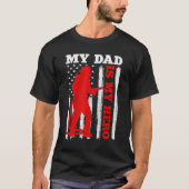 T-shirt My Daddy Is My Hero USA Flag Firefighter Fireman D (Devant)
