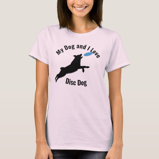 T-shirt My Dog and I Love Disc Dog Aussie (Devant)