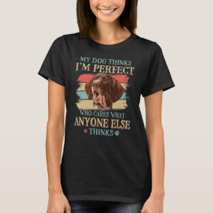 T-shirt My Dog pense que je suis un point à cheveux courts