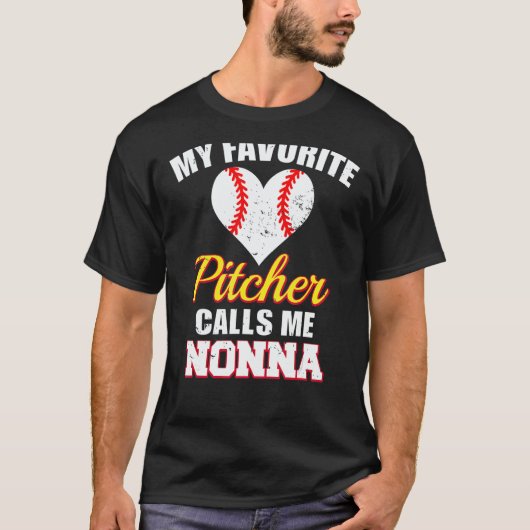 T-shirt My Favorite Pitcher Calls Me Nonna Pitcher Basebal (Devant)