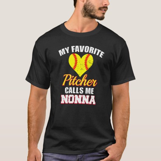 T-shirt My Favorite Pitcher Calls Me Nonna Pitcher Softbal (Devant)