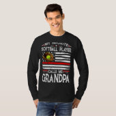 T-shirt My Favorite Softball Player Calls Me Grandpa Ameri (Devant entier)