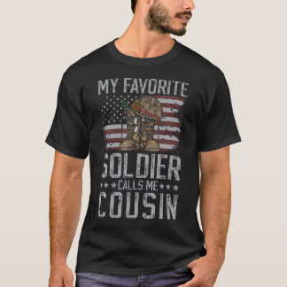 T-shirt My Favorite Soldier Calls Me Military Cousin Soldi
