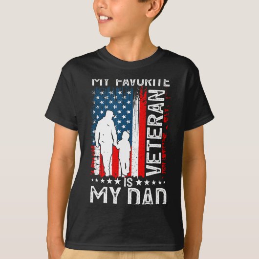 T-shirt My Favorite Veteran Is My Dad Father Thank You Vet (Devant)